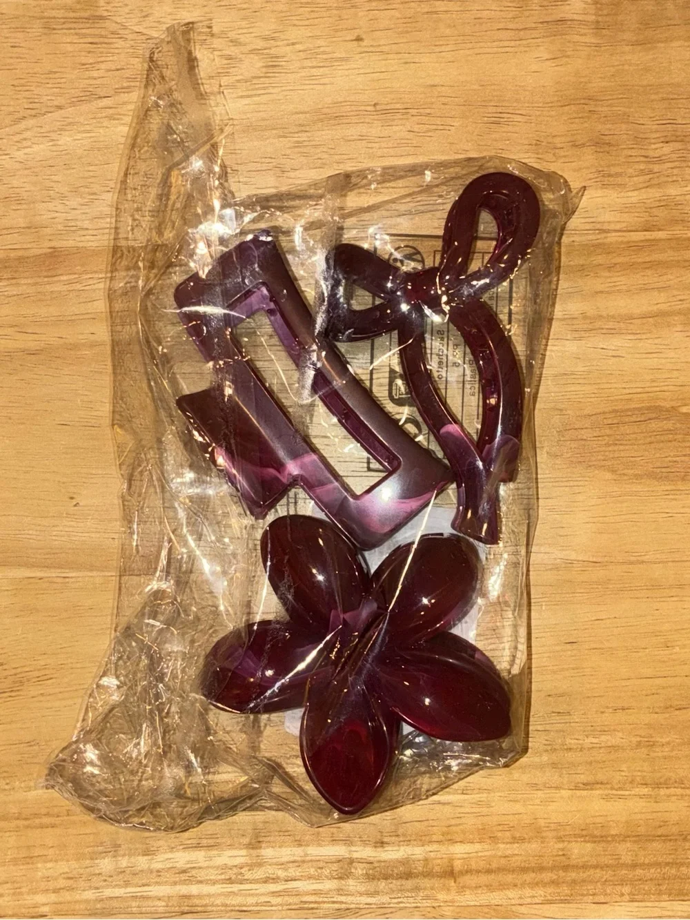 Stradivarius Burgundy Marbled Claw Clip Set (Pack of 3) - NIP